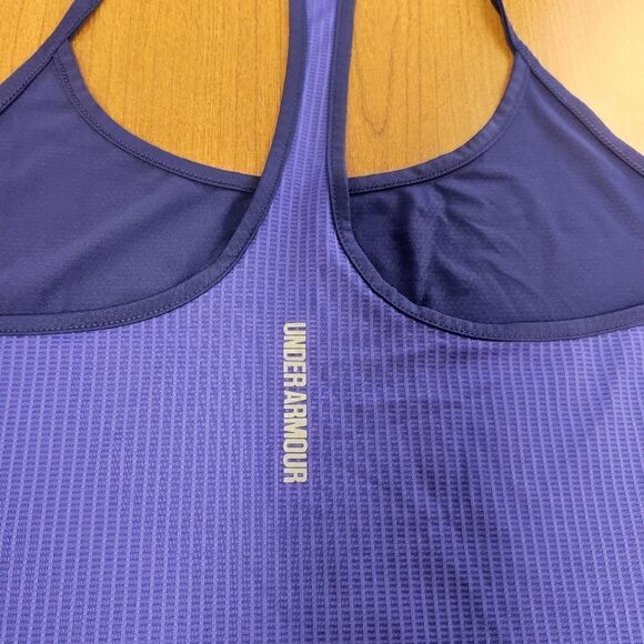 Under Armor Large dark purple raserback tank top. Mesh back - Picture 2 of 8